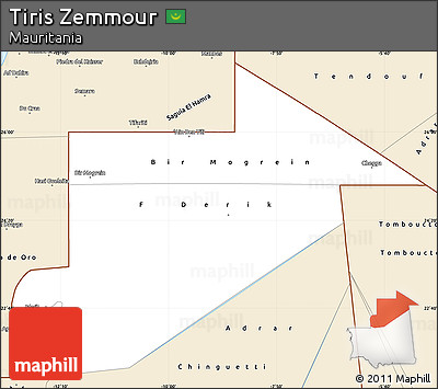 Classic Style Simple Map of Tiris Zemmour