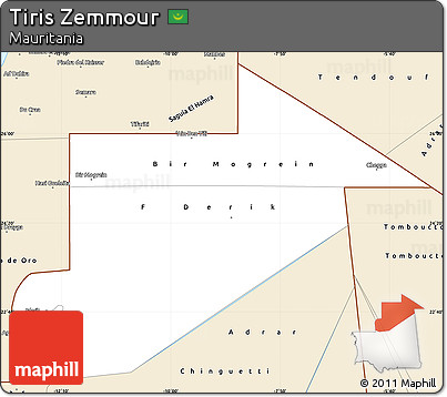 Classic Style Simple Map of Tiris Zemmour