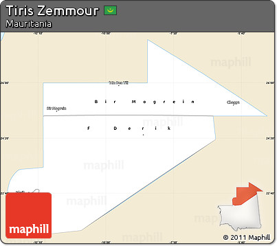 Classic Style Simple Map of Tiris Zemmour, single color outside