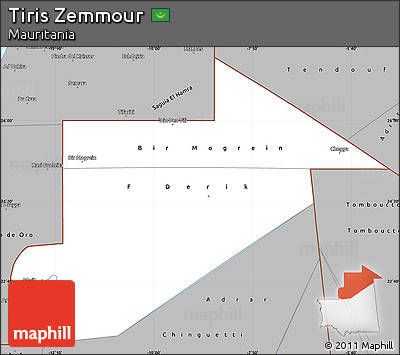 Gray Simple Map of Tiris Zemmour