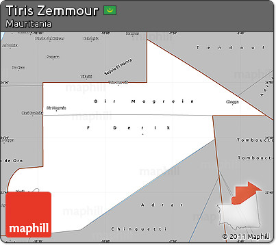Gray Simple Map of Tiris Zemmour