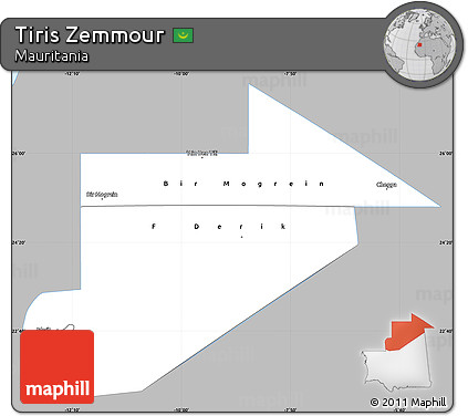 Gray Simple Map of Tiris Zemmour, single color outside
