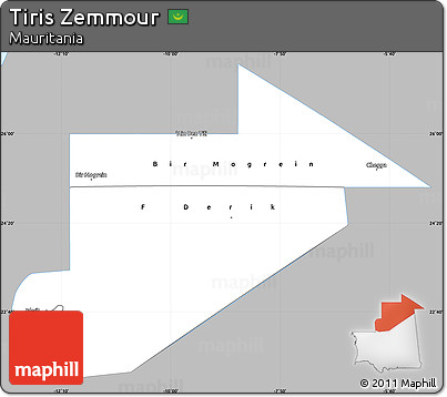 Gray Simple Map of Tiris Zemmour, single color outside