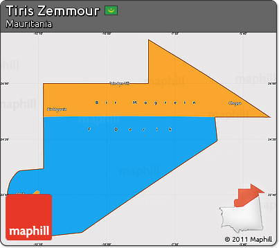 Political Simple Map of Tiris Zemmour, cropped outside