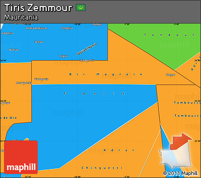 Political Simple Map of Tiris Zemmour