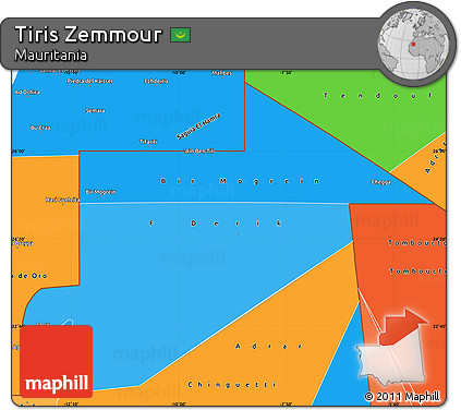 Political Shades Simple Map of Tiris Zemmour