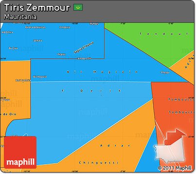 Political Shades Simple Map of Tiris Zemmour