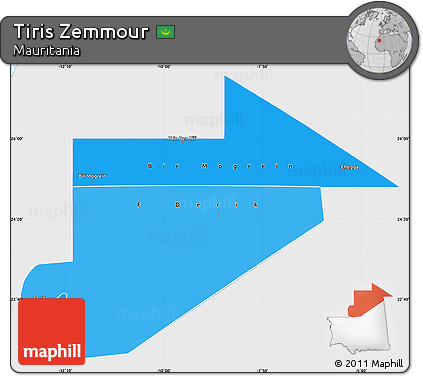 Political Shades Simple Map of Tiris Zemmour, single color outside