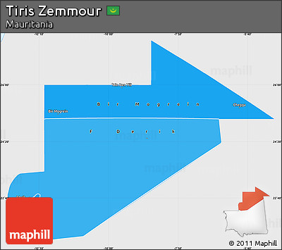 Political Shades Simple Map of Tiris Zemmour, single color outside