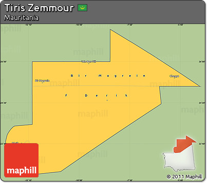 Savanna Style Simple Map of Tiris Zemmour, cropped outside