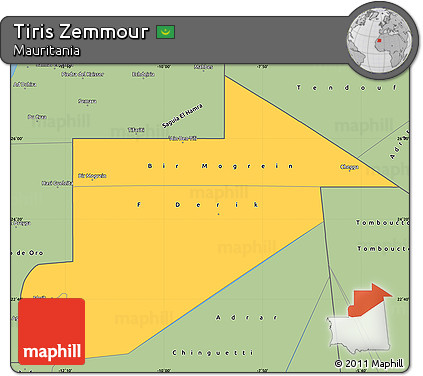 Savanna Style Simple Map of Tiris Zemmour