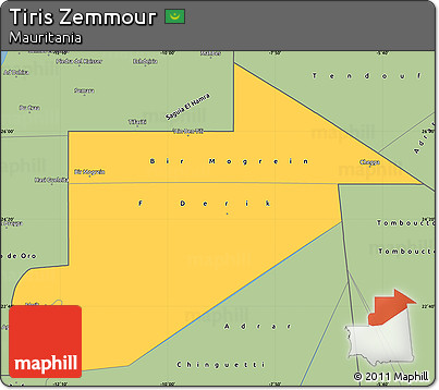 Savanna Style Simple Map of Tiris Zemmour
