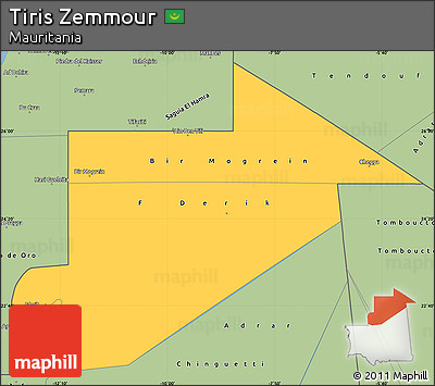 Savanna Style Simple Map of Tiris Zemmour