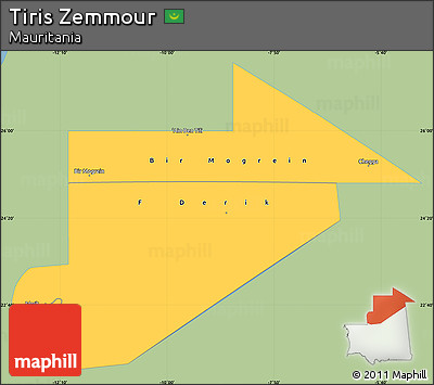 Savanna Style Simple Map of Tiris Zemmour, single color outside