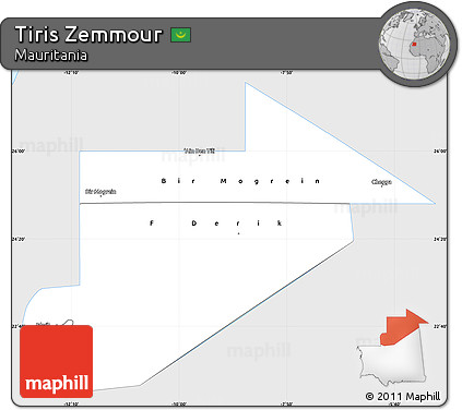 Silver Style Simple Map of Tiris Zemmour, single color outside
