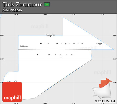 Silver Style Simple Map of Tiris Zemmour, single color outside