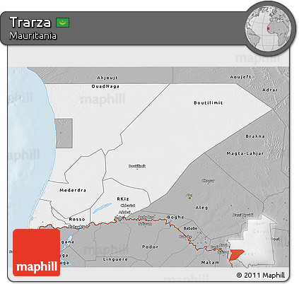 Gray 3D Map of Trarza