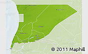Physical 3D Map of Trarza, lighten