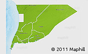 Physical 3D Map of Trarza, single color outside