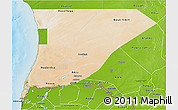 Satellite 3D Map of Trarza, physical outside