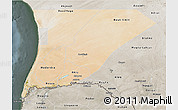 Satellite 3D Map of Trarza, semi-desaturated