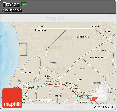 Shaded Relief 3D Map of Trarza