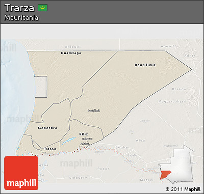 Shaded Relief 3D Map of Trarza, lighten