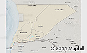 Shaded Relief 3D Map of Trarza, semi-desaturated