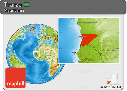 Physical Location Map of Trarza