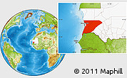 Physical Location Map of Trarza, highlighted country