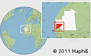 Savanna Style Location Map of Trarza, highlighted country, within the entire country