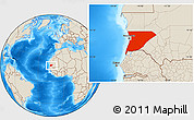 Shaded Relief Location Map of Trarza