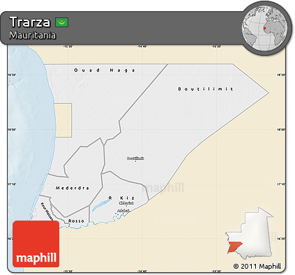 Classic Style Map of Trarza, single color outside