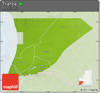 Physical Map of Trarza, lighten