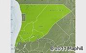 Physical Map of Trarza, semi-desaturated