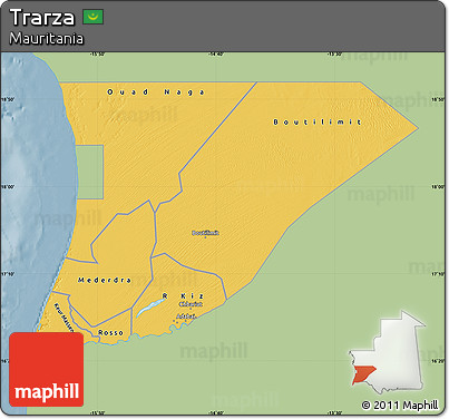 Savanna Style Map of Trarza, single color outside