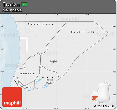 Silver Style Map of Trarza, single color outside