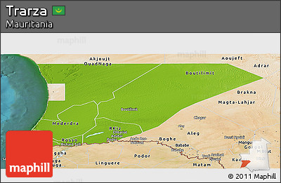 Physical Panoramic Map of Trarza, satellite outside