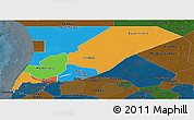 Political Panoramic Map of Trarza, darken