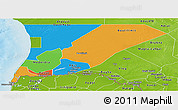 Political Panoramic Map of Trarza, physical outside