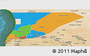Political Panoramic Map of Trarza, satellite outside