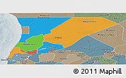 Political Panoramic Map of Trarza, semi-desaturated