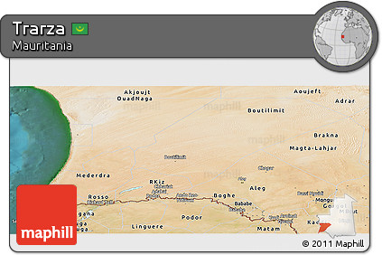 Satellite Panoramic Map of Trarza