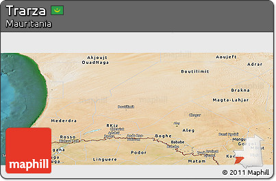 Satellite Panoramic Map of Trarza