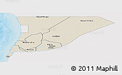 Shaded Relief Panoramic Map of Trarza, single color outside
