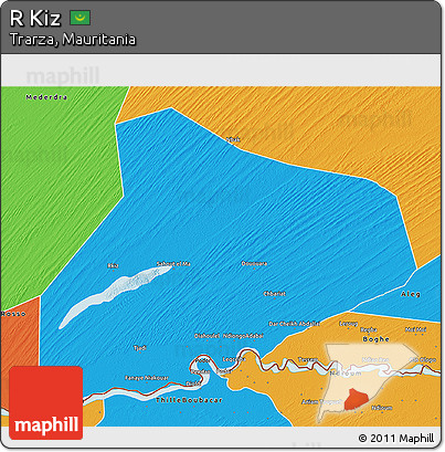 Political 3D Map of R Kiz