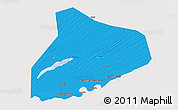 Political 3D Map of R Kiz, single color outside