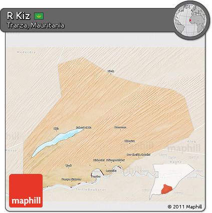 Satellite 3D Map of R Kiz, lighten