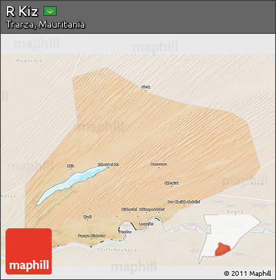 Satellite 3D Map of R Kiz, lighten