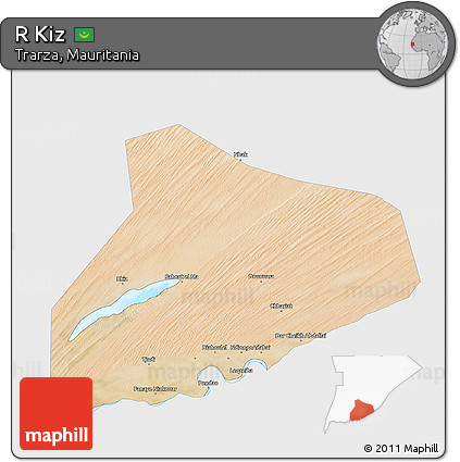 Satellite 3D Map of R Kiz, single color outside